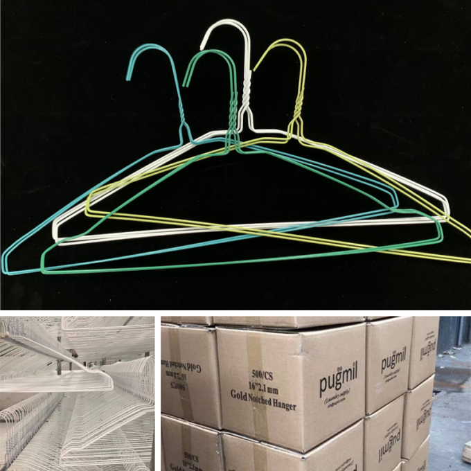 Disposable Commercial Coated Wire Hangers For Dry Cleaner Heavier Clothing