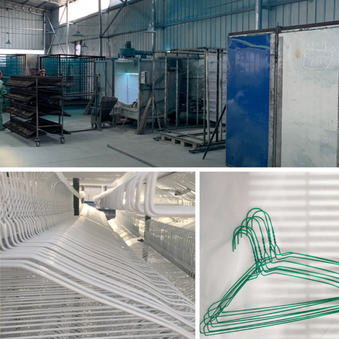 Powder Coated White Wire Hangers 16 Inch / 40.5cm Hanger Size Carbon