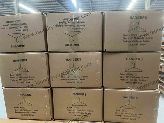 2.2 Mm Wire Diameter Wire Laundry Hanger 500pcs Per Carton Bulk Pack Metal Clothes Drying Hangers Designed For Space Management