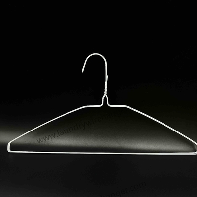 18inch White Disposable Coated Wire Hangers For Dry Cleaning Shop