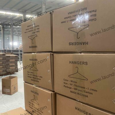 Hanger Diameter 1.9mm 14.5gauge White Wire Hangers 16inch Length Carbon Steel Wire Choice for Apparel Display and Inventory Management