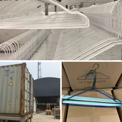 Wire Shirt Hangers 1.9mm/14.5gauge Thickness 12.5kgs Per Box 500pcs for Volume Orders in White Blue Yellow or Customized