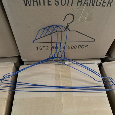 Smooth Surface Wire Shirt Hangers in White Blue Yellow or Customized