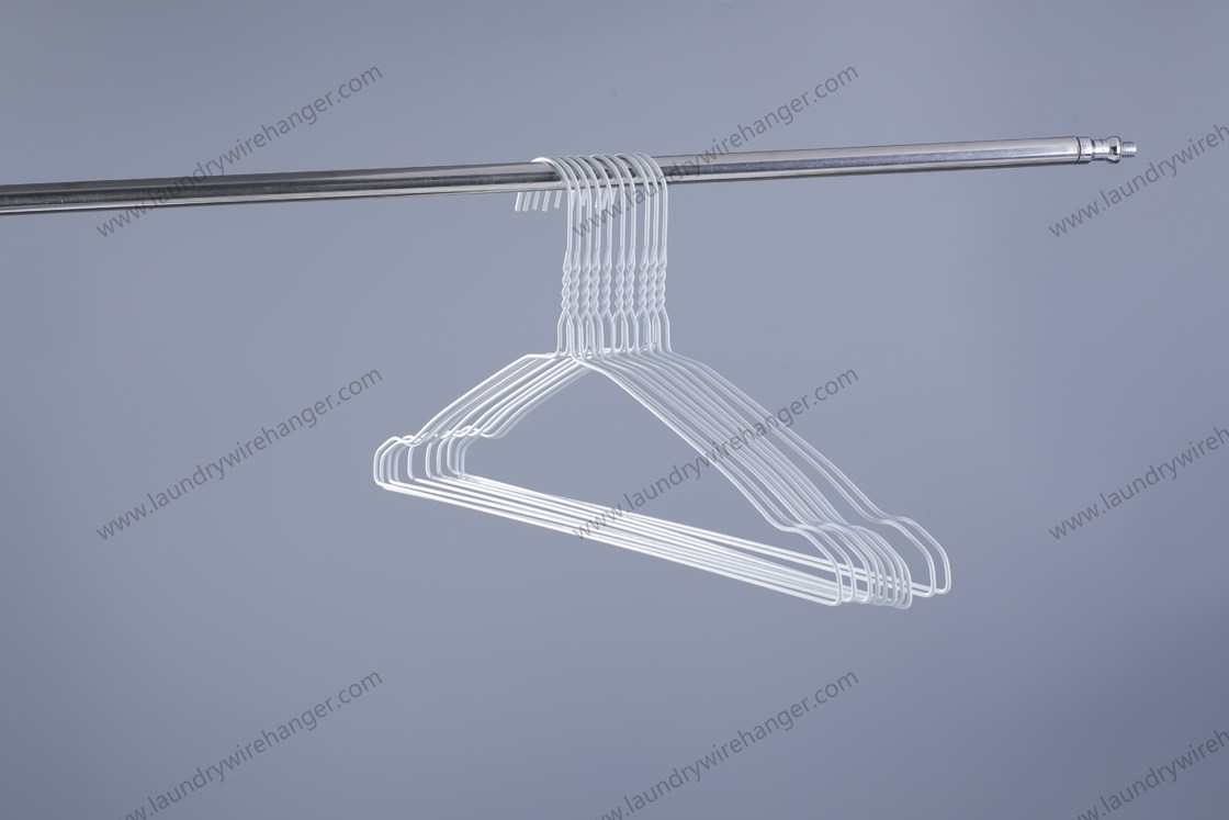 Low Carbon Steel Powder Coating Wire Shirt Hangers 500pcs Per Box Non-Slip Design