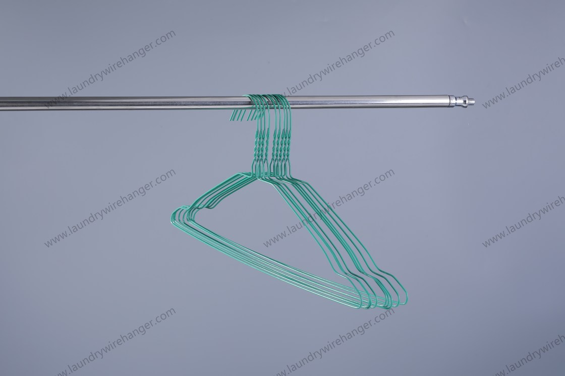 Blue Dry Cleaner Wire Suit Hanger Low Carbon Steel Material Custom Design