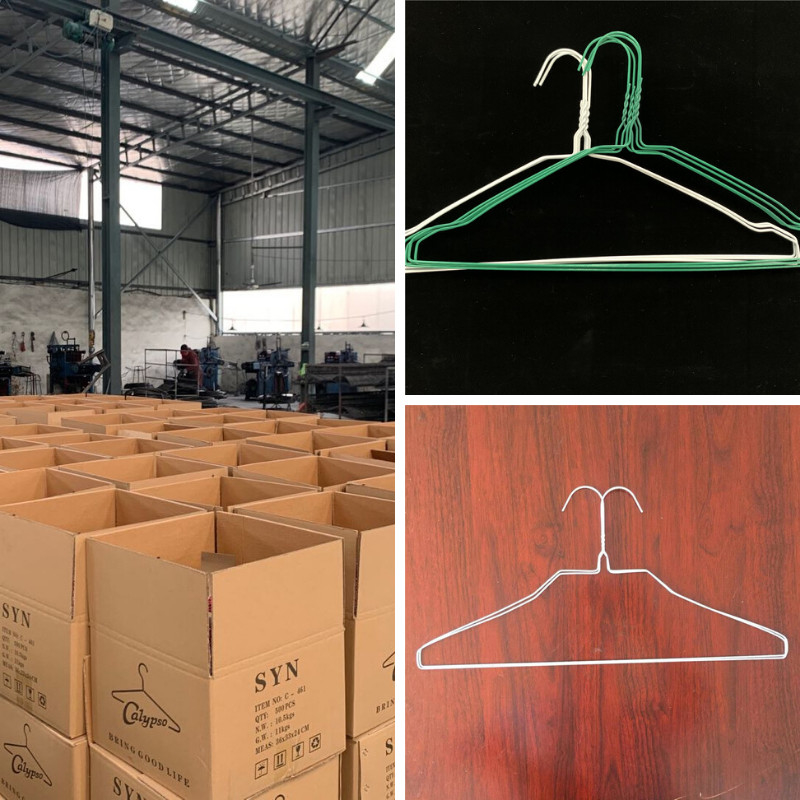 Wire Shirt Hangers 1.9mm/14.5gauge Thickness 12.5kgs Per Box 500pcs for Volume Orders in White Blue Yellow or Customized