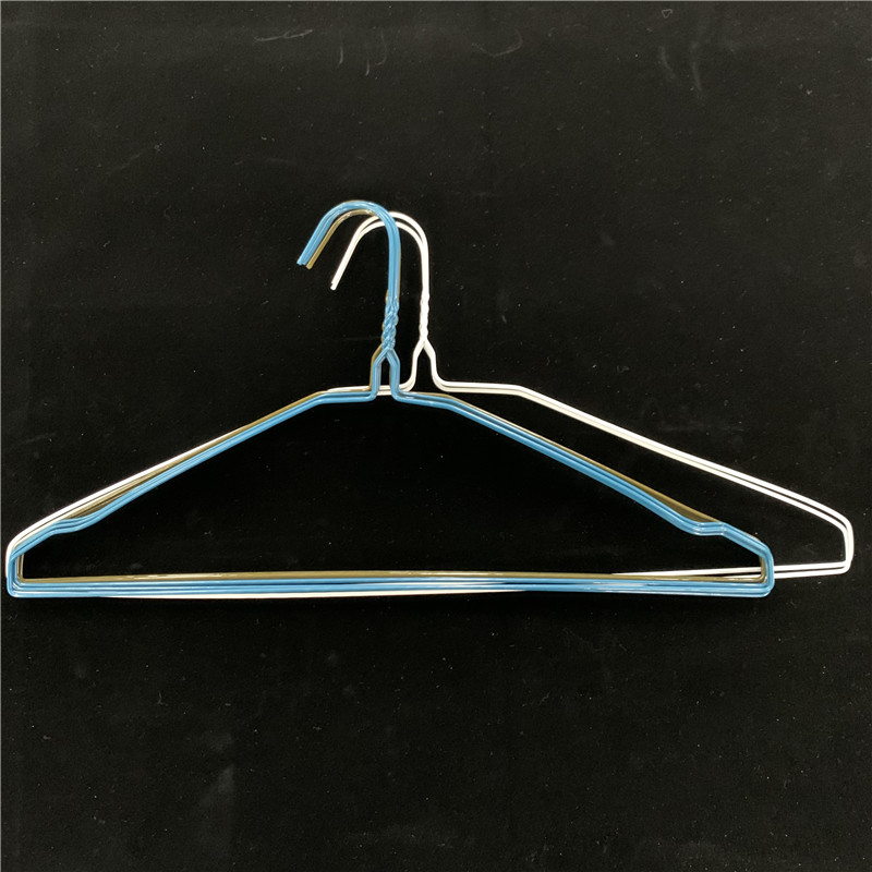 Diameter 1.9mm Laundry Drying Hanger , 16 Inch White / Black Wire Coat Hangers