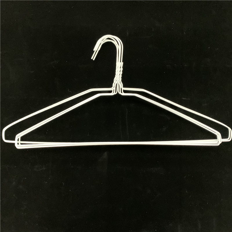 20.5cm Height White Metal Coat Hangers , 2.1mm Thickness Ss Cloth Hanger