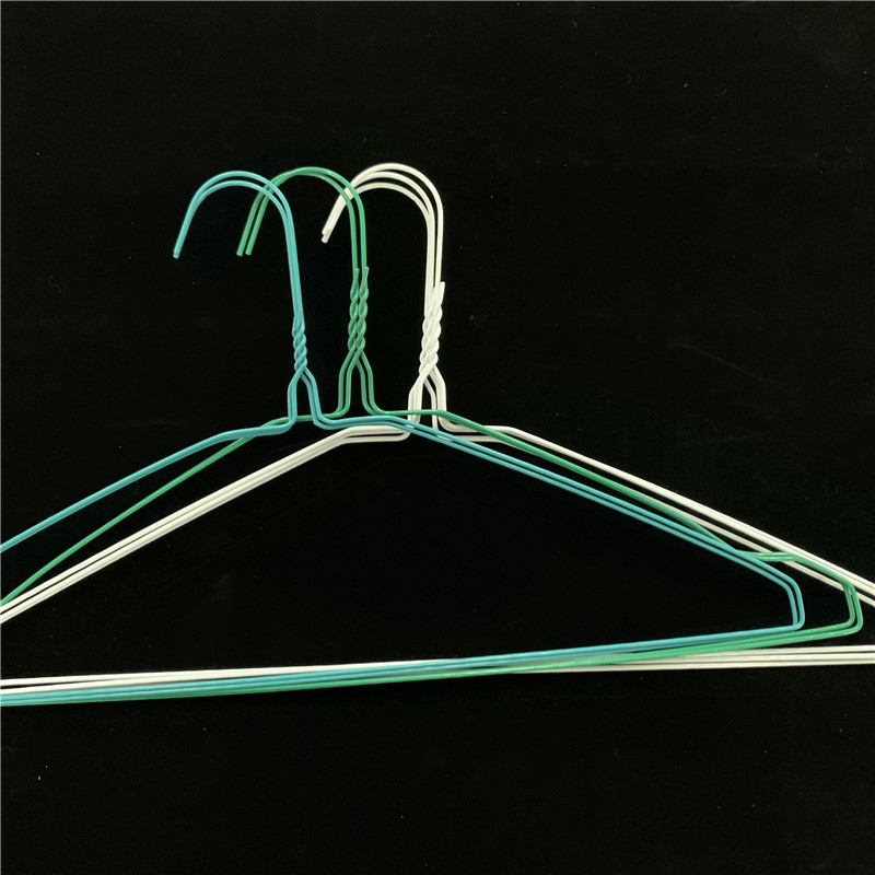 Blue Dry Cleaner Wire Suit Hanger Low Carbon Steel Material Custom Design