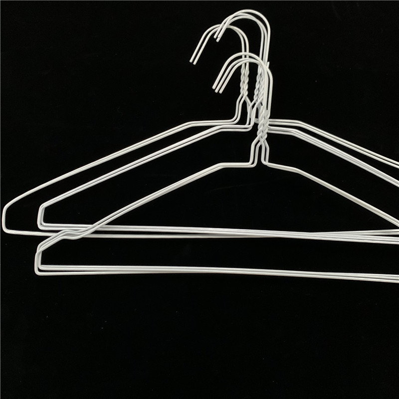 Thin White Wire Suit Hanger Diameter 2.5mm 40.5cm Size 500pcs Per Box