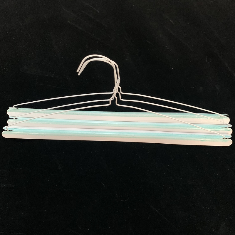 White Short Coat Hangers , Diameter 2.5mm Laundry Shop / Hotel Clothes Hangers